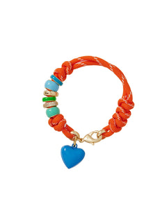 The Super Size Happy Cord Bracelet in Orange