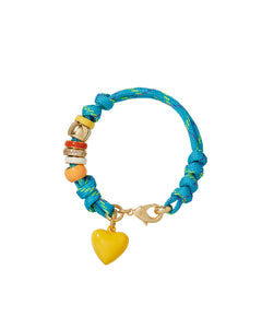 The Super Size Happy Cord Bracelet in Turquoise
