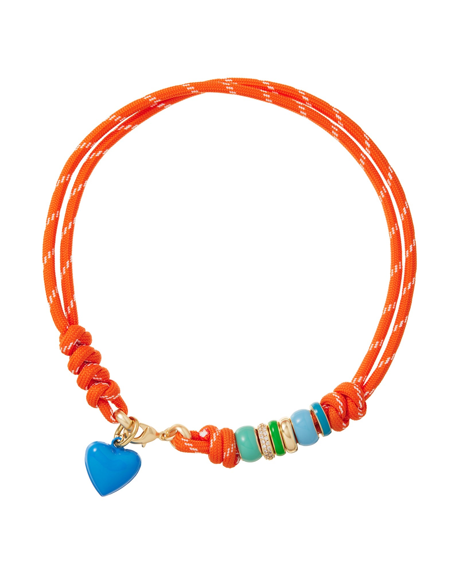 The Super Size Happy Cord Necklace in Orange | Over The Moon
