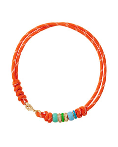 The Super Size Happy Cord Necklace in Orange