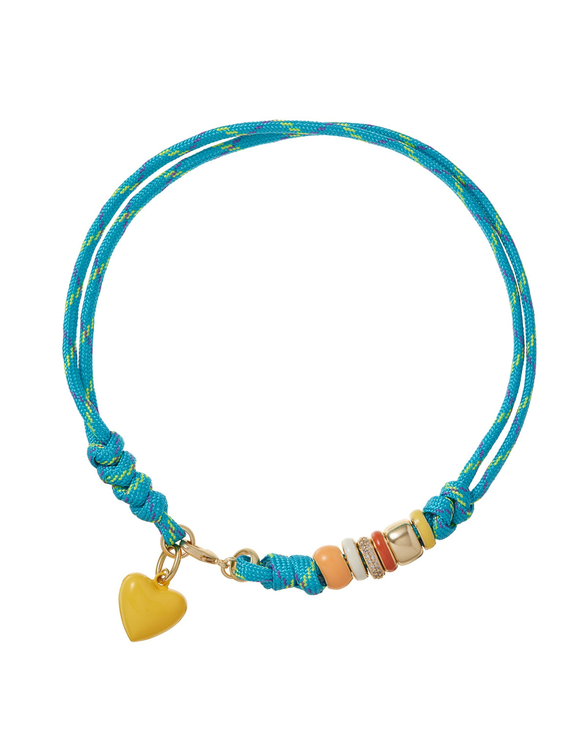 The Super Size Happy Cord Necklace in Turquoise