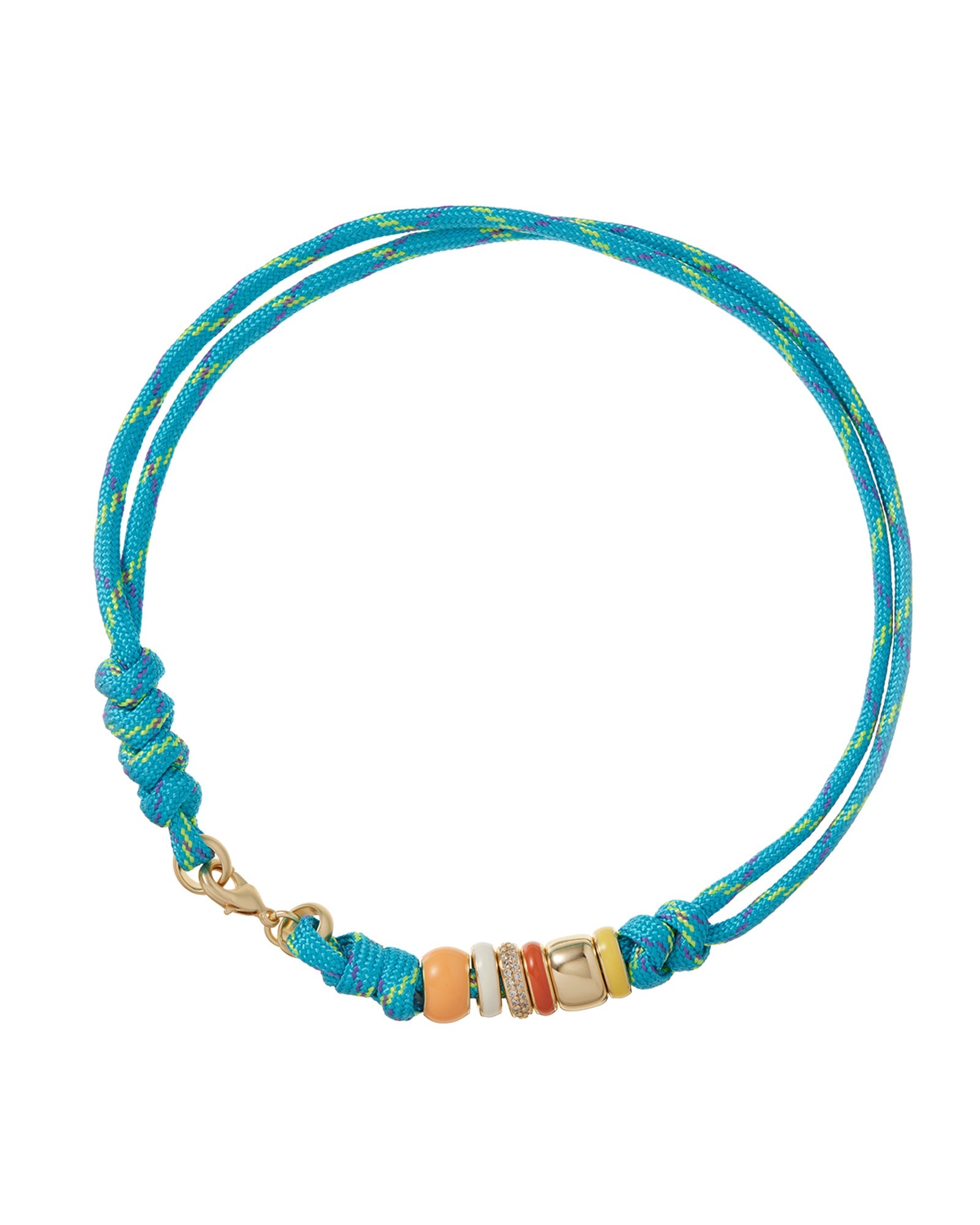 The Super Size Happy Cord Necklace in Turquoise