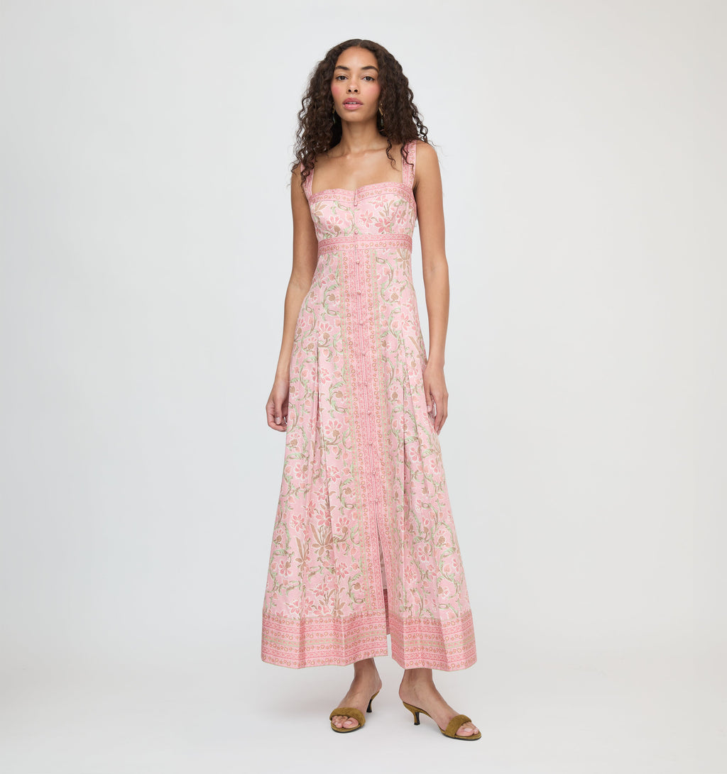The Hope Dress in Daffodil Brocade