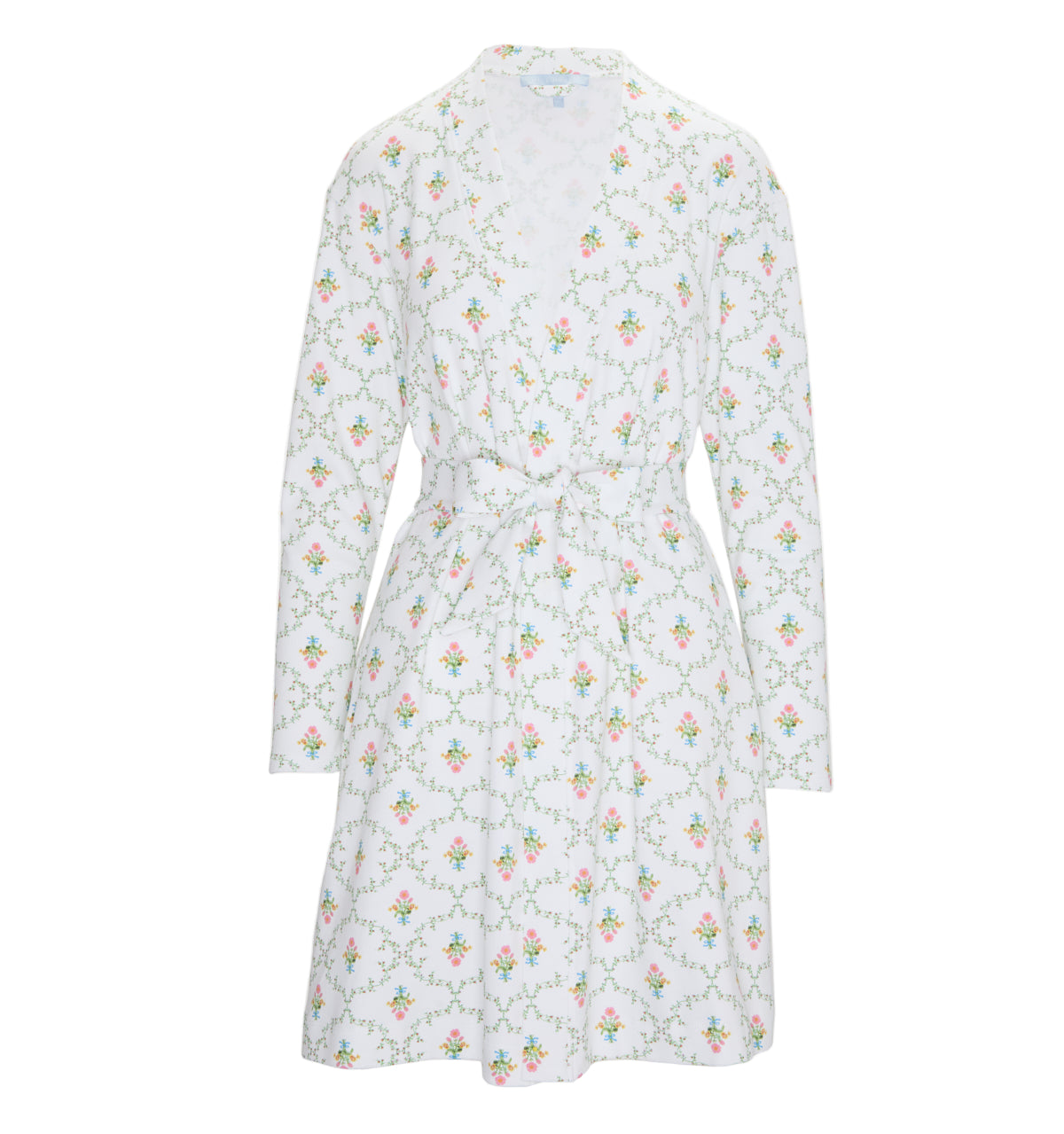 The Ivory Robe in Pastel Trellis