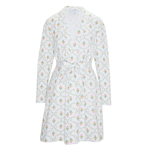 The Ivory Robe in Pastel Trellis