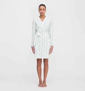 The Ivory Robe in Pastel Trellis