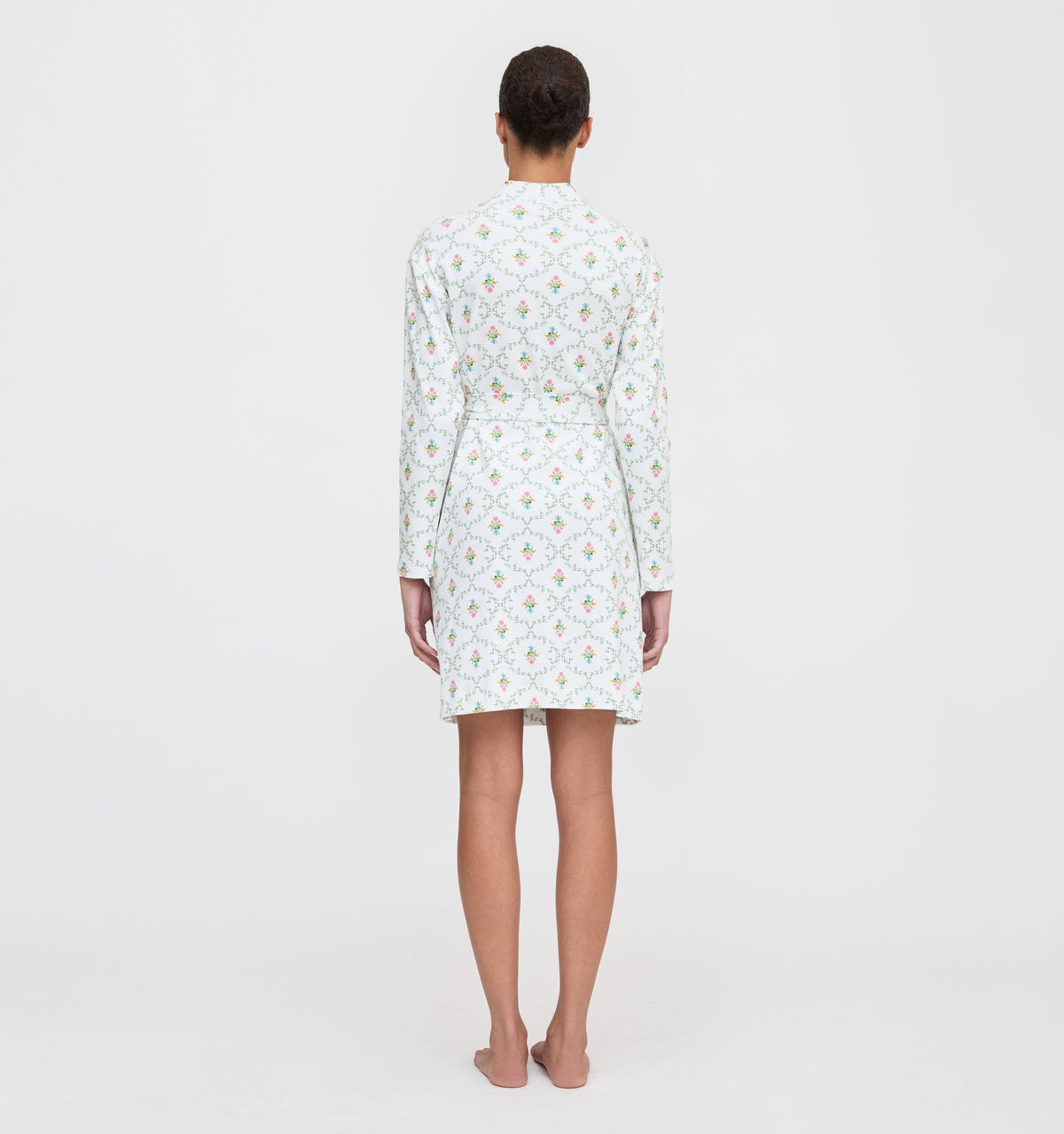 The Ivory Robe in Pastel Trellis