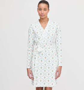 The Ivory Robe in Pastel Trellis