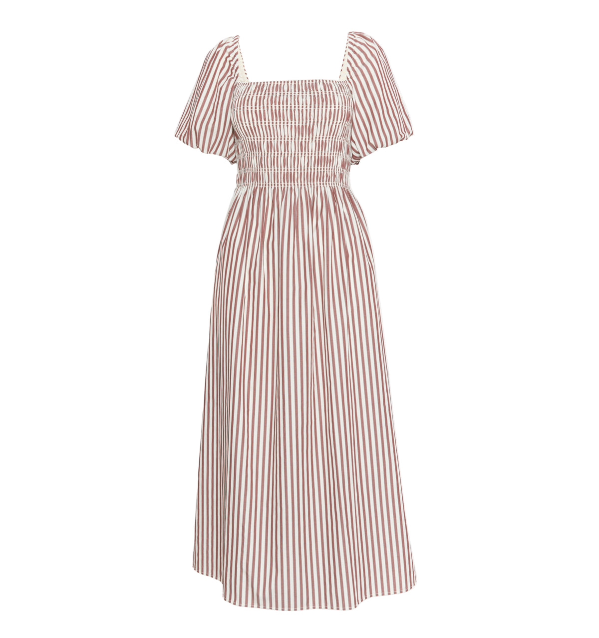The Julia Nap Dress in Rust Stripe