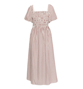 The Julia Nap Dress in Rust Stripe