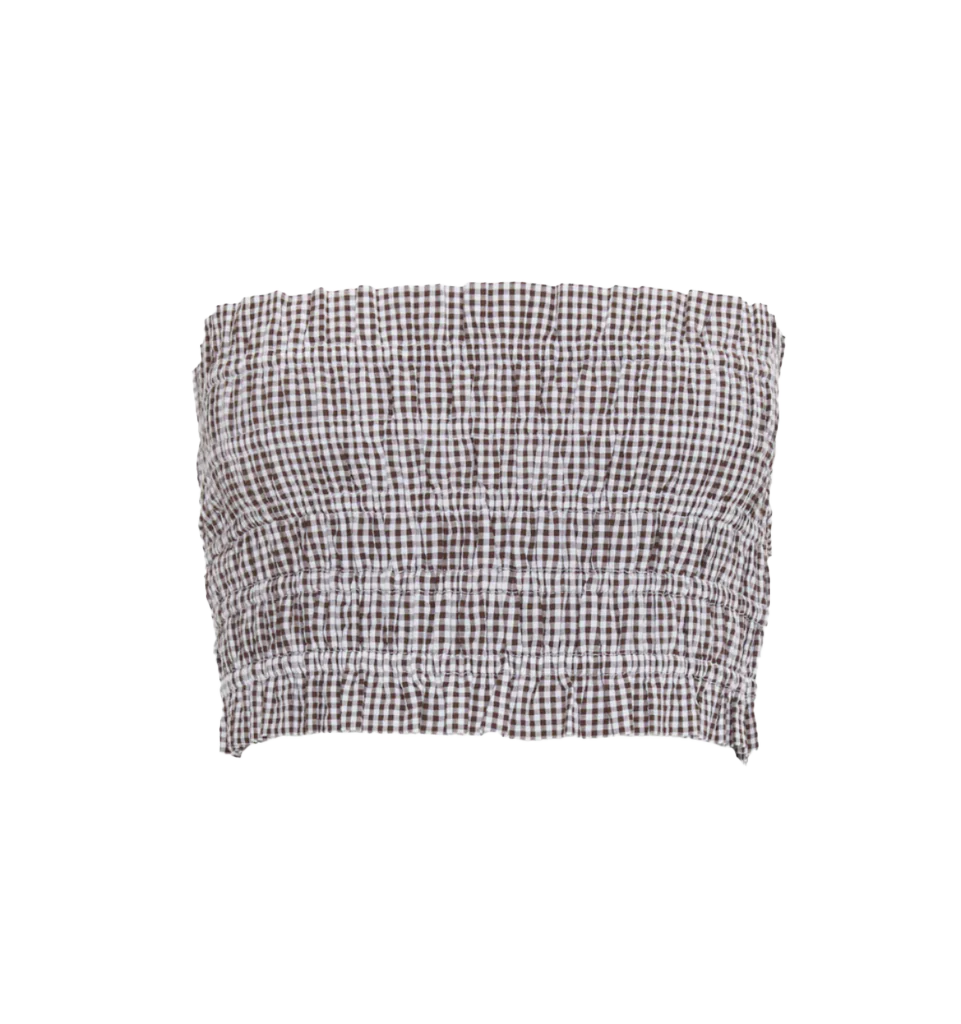 The June Nap Top in Chocolate Gingham