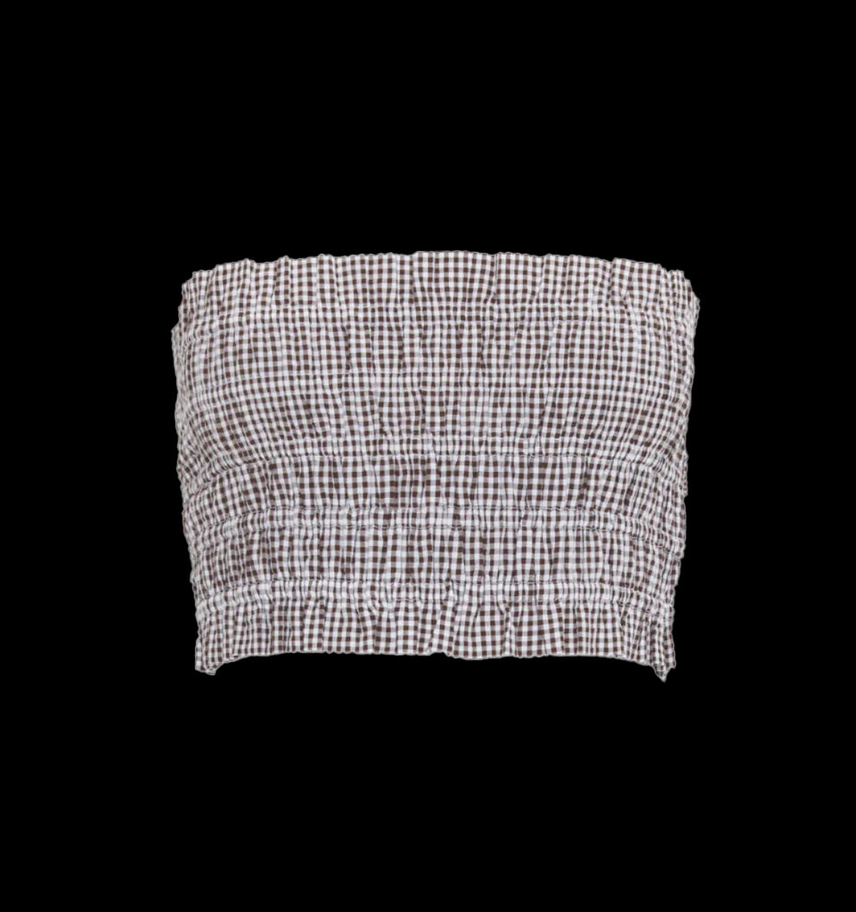 The June Nap Top in Chocolate Gingham