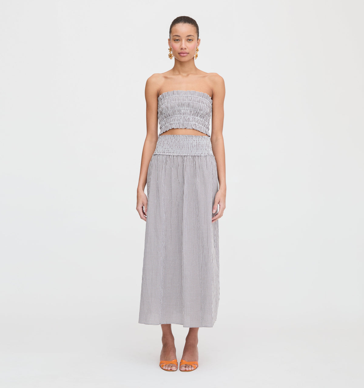 The Delphine Nap Skirt in Chocolate Gingham