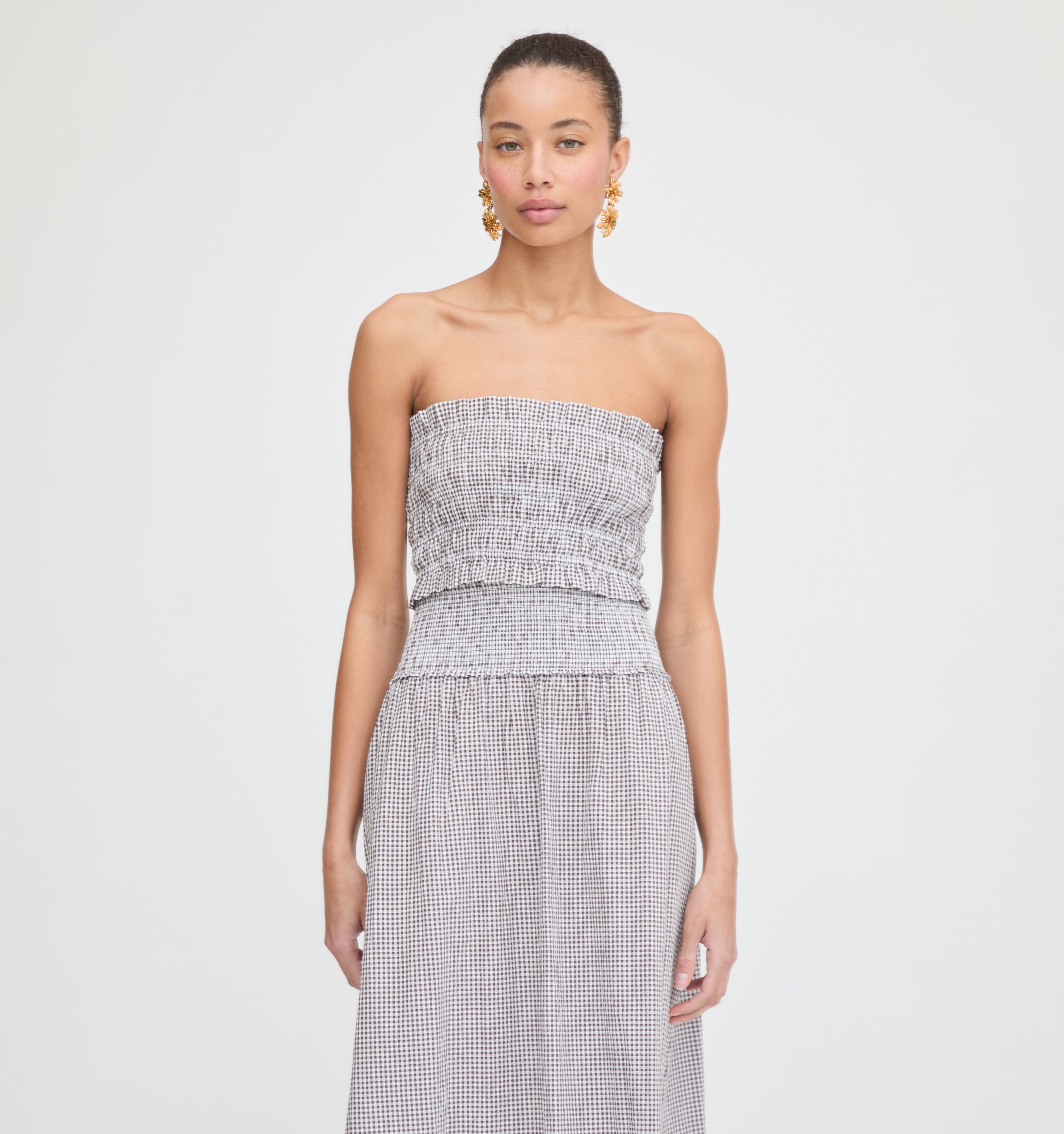 The June Nap Top in Chocolate Gingham
