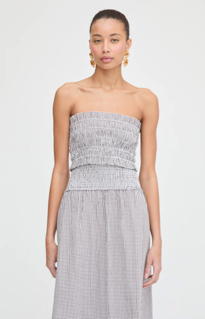 The June Nap Top in Chocolate Gingham