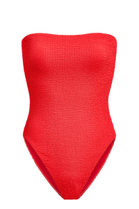 The Kauai One Piece Seersucker in Firecracker