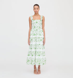 The Kimmy Nap Dress in Green Sweet Peas