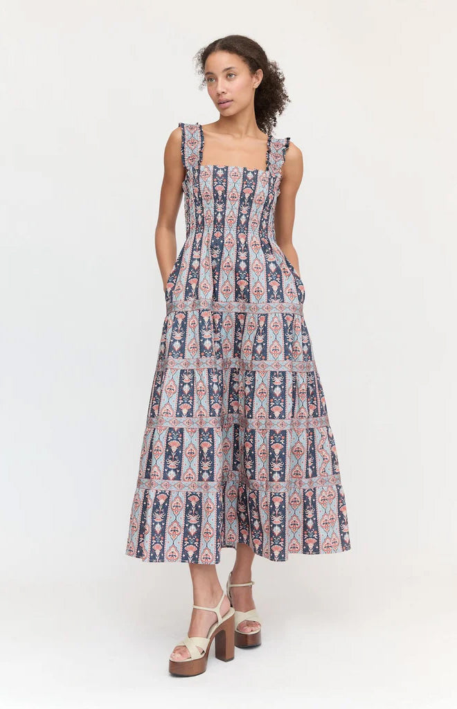 The Kimmy Nap Dress in Navy Emma Stripe