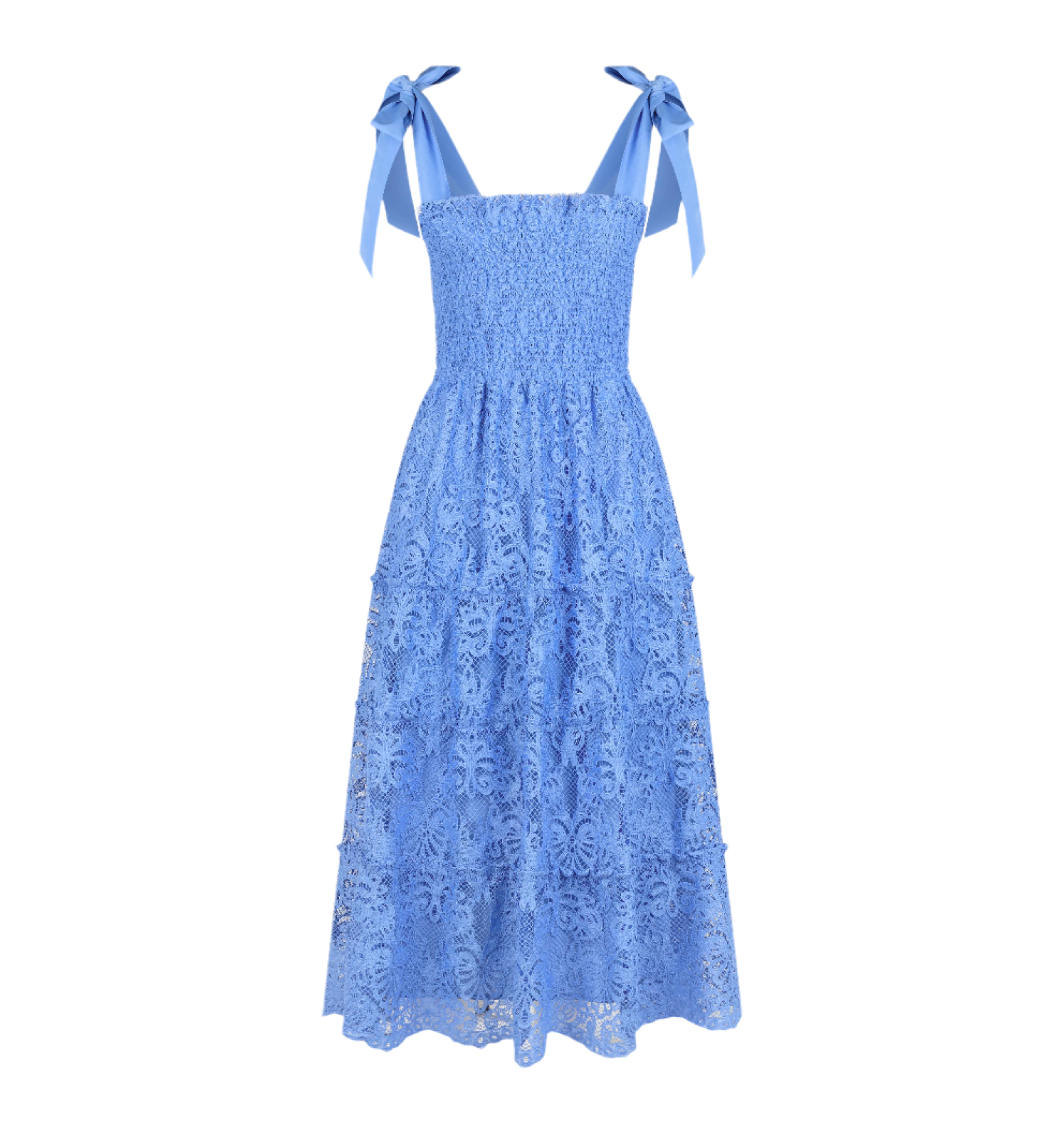 The Ribbon Ellie Nap Dress in Sky Blue Lace | Over The Moon