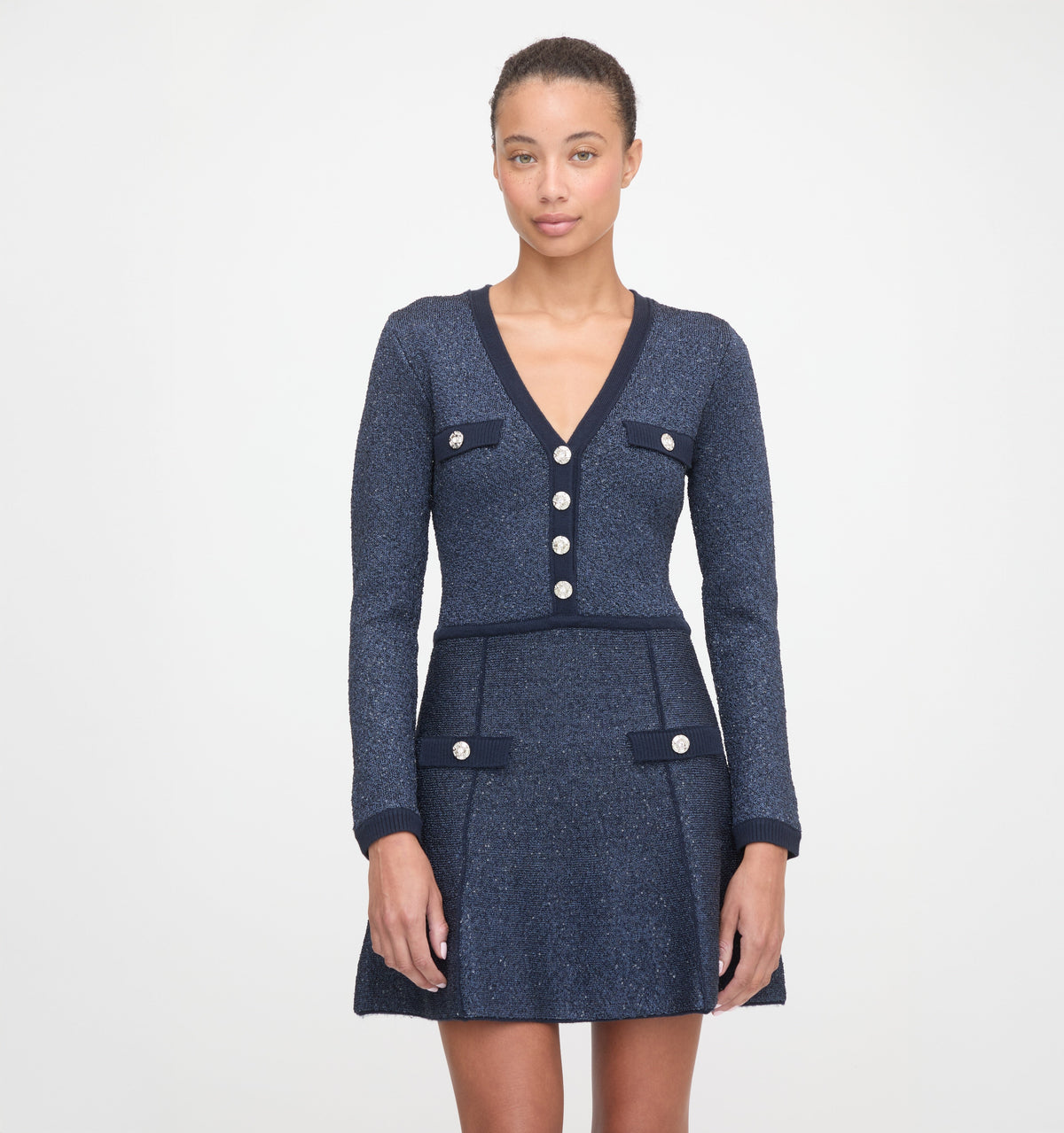 The Lana Dress in Navy Sequin