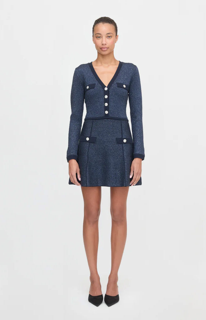 The Lana Dress in Navy Sequin
