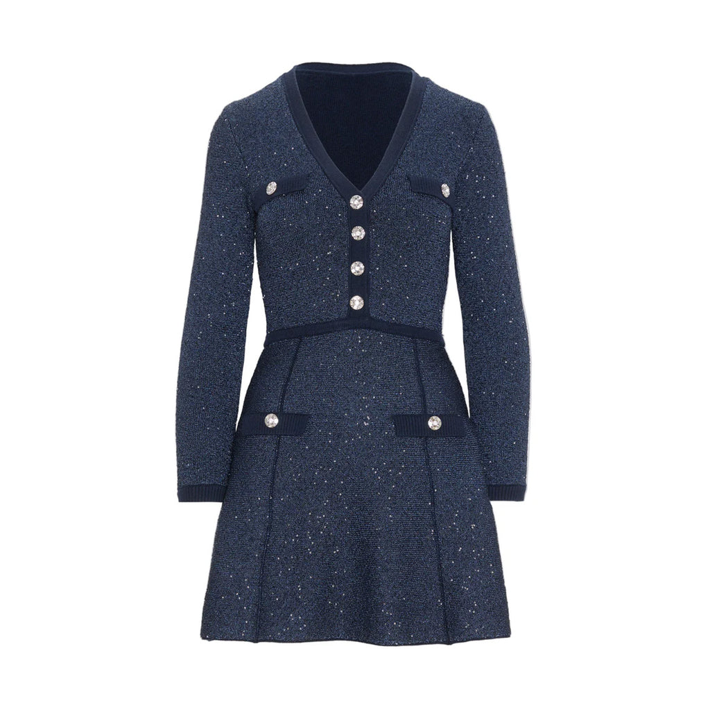 The Lana Dress in Navy Sequin