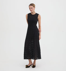 The Leanne Dress in Black Stretch Lace