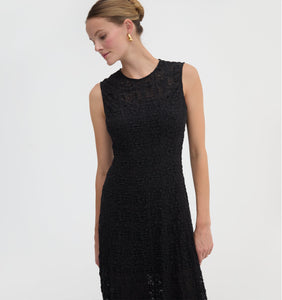 The Leanne Dress in Black Stretch Lace