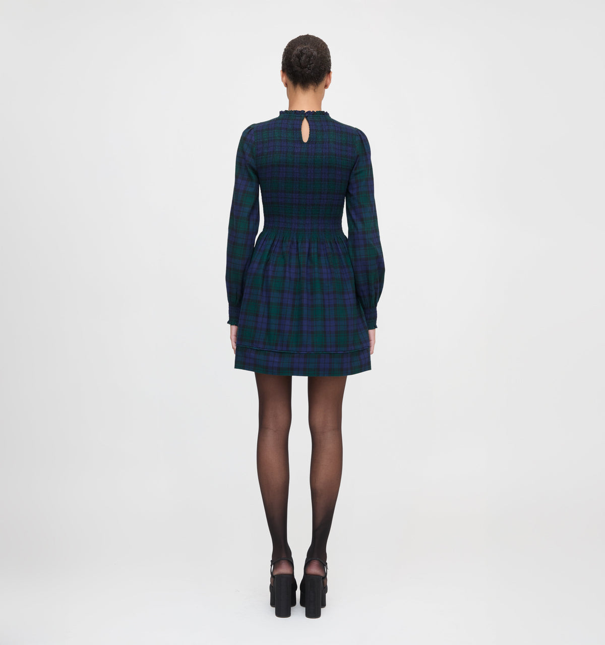 The Lilia Mini Nap Dress in Blackwatch Tartan