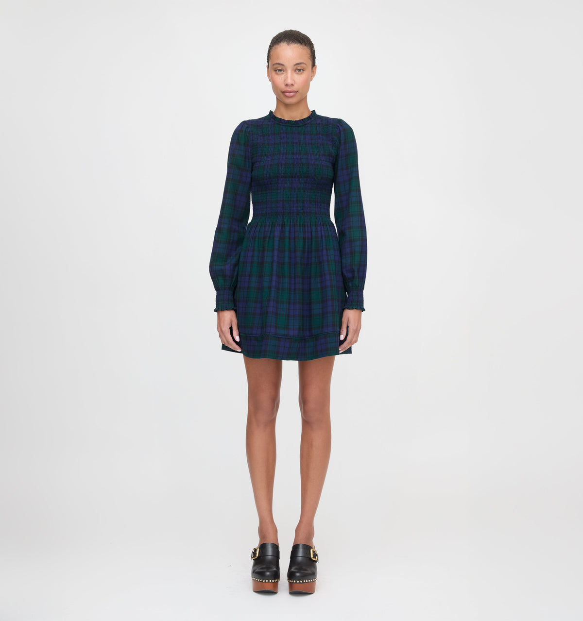 The Lilia Mini Nap Dress in Blackwatch Tartan