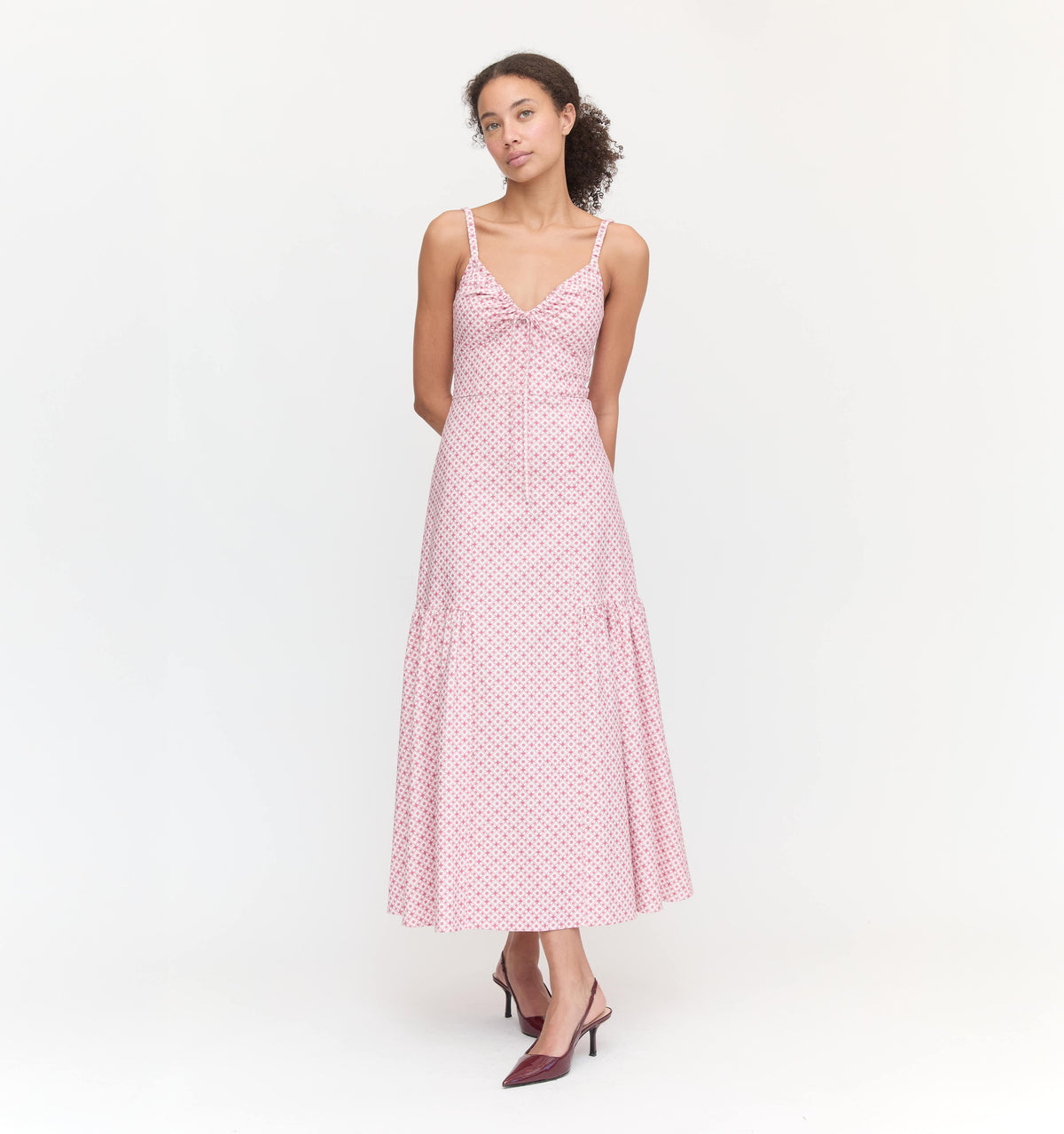 The Lillie Dress in Rose Circular Lattice