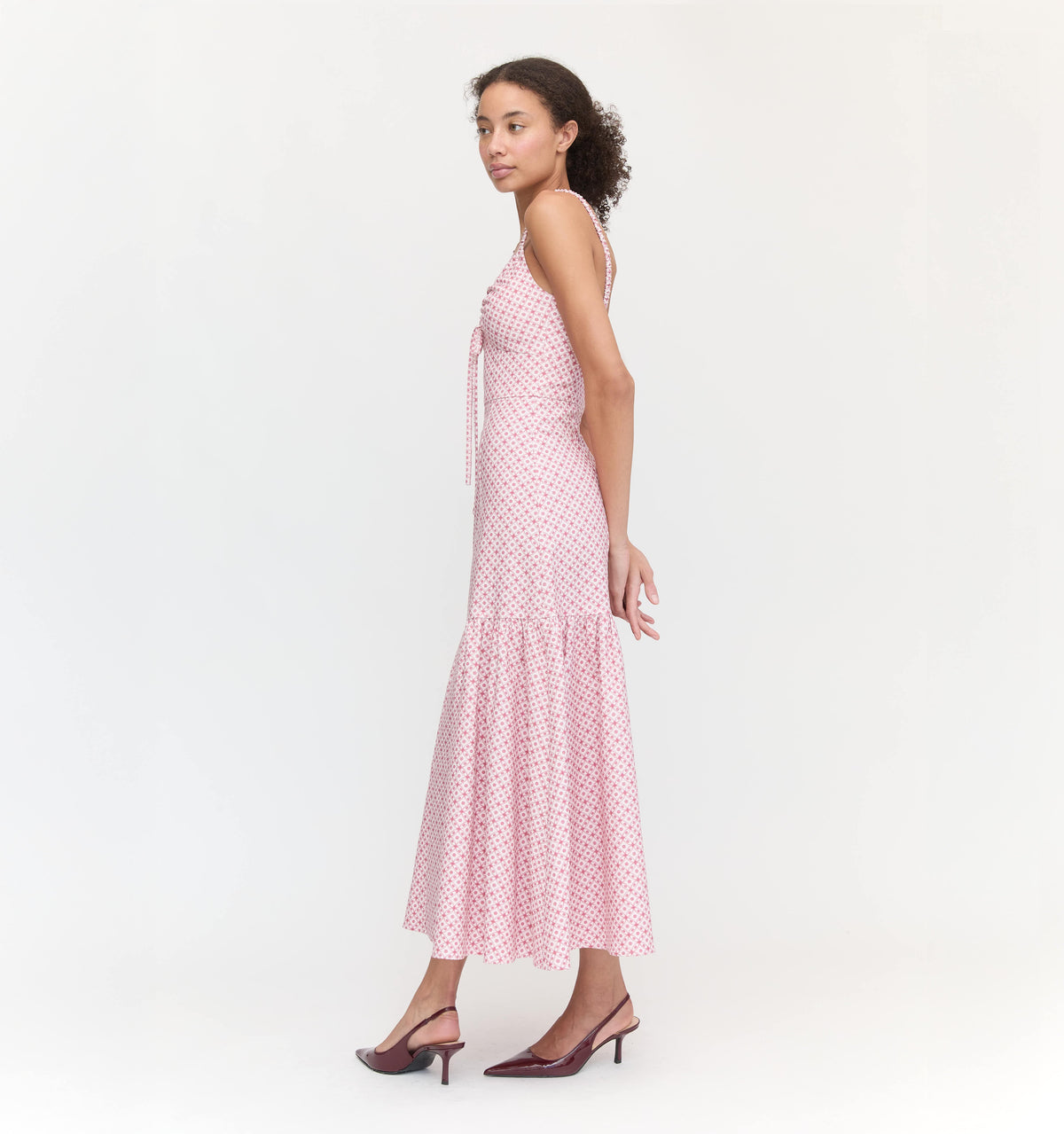 The Lillie Dress in Rose Circular Lattice