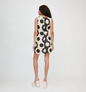 The Lisandra Dress in Black/Ivory Crochet Lace