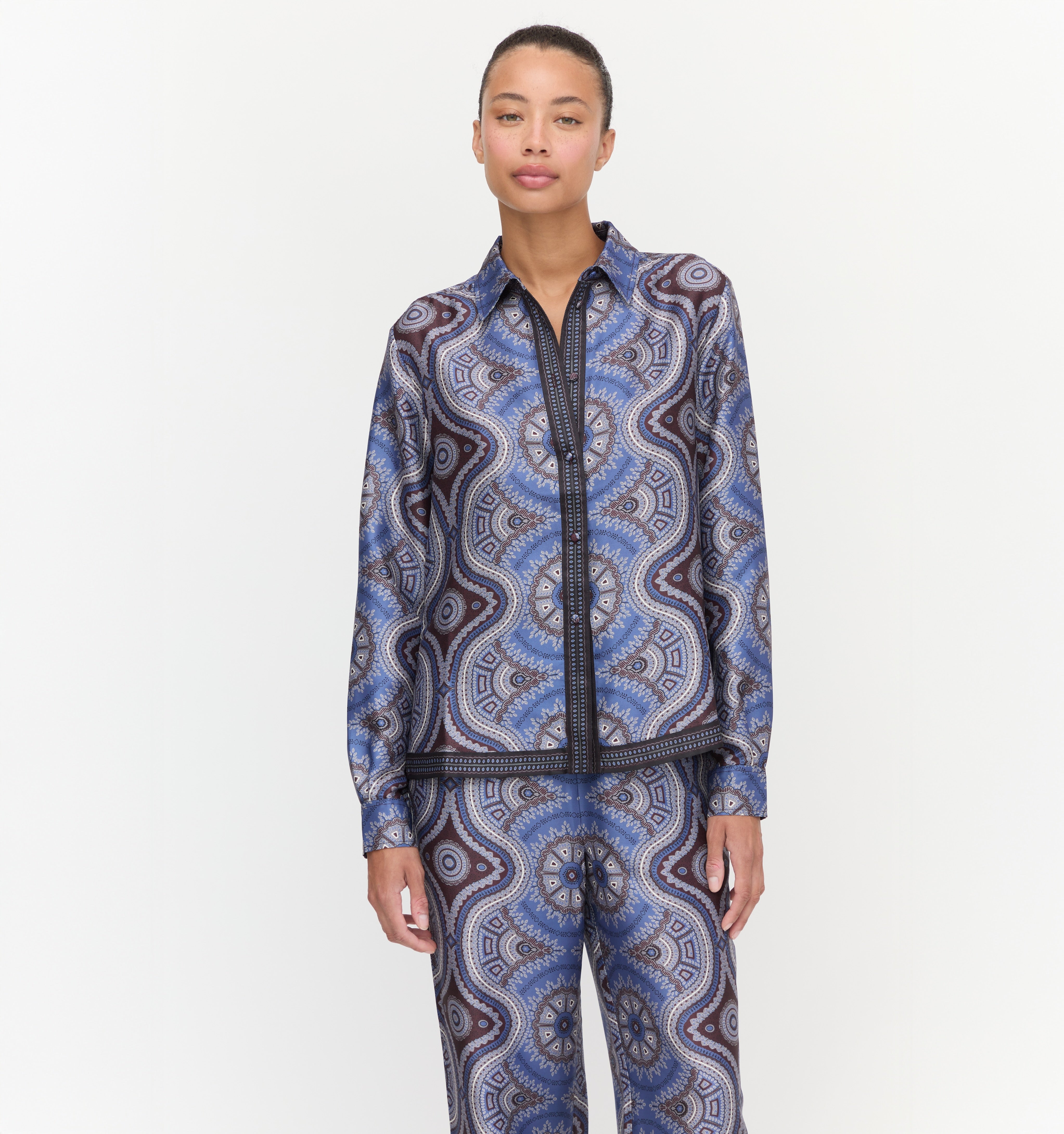 The Liv Top in Brown Cobalt Medallion