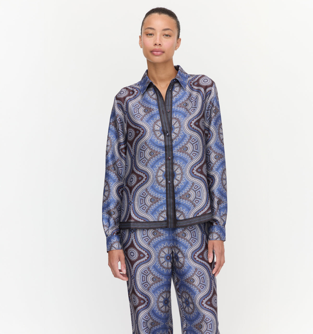 The Liv Top in Brown Cobalt Medallion