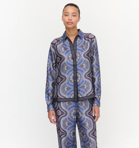 The Liv Top in Brown Cobalt Medallion