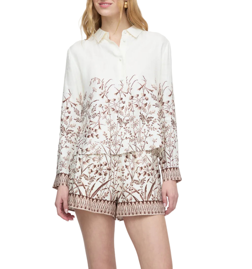 The Audrey Short in Ivory Wildflower Field