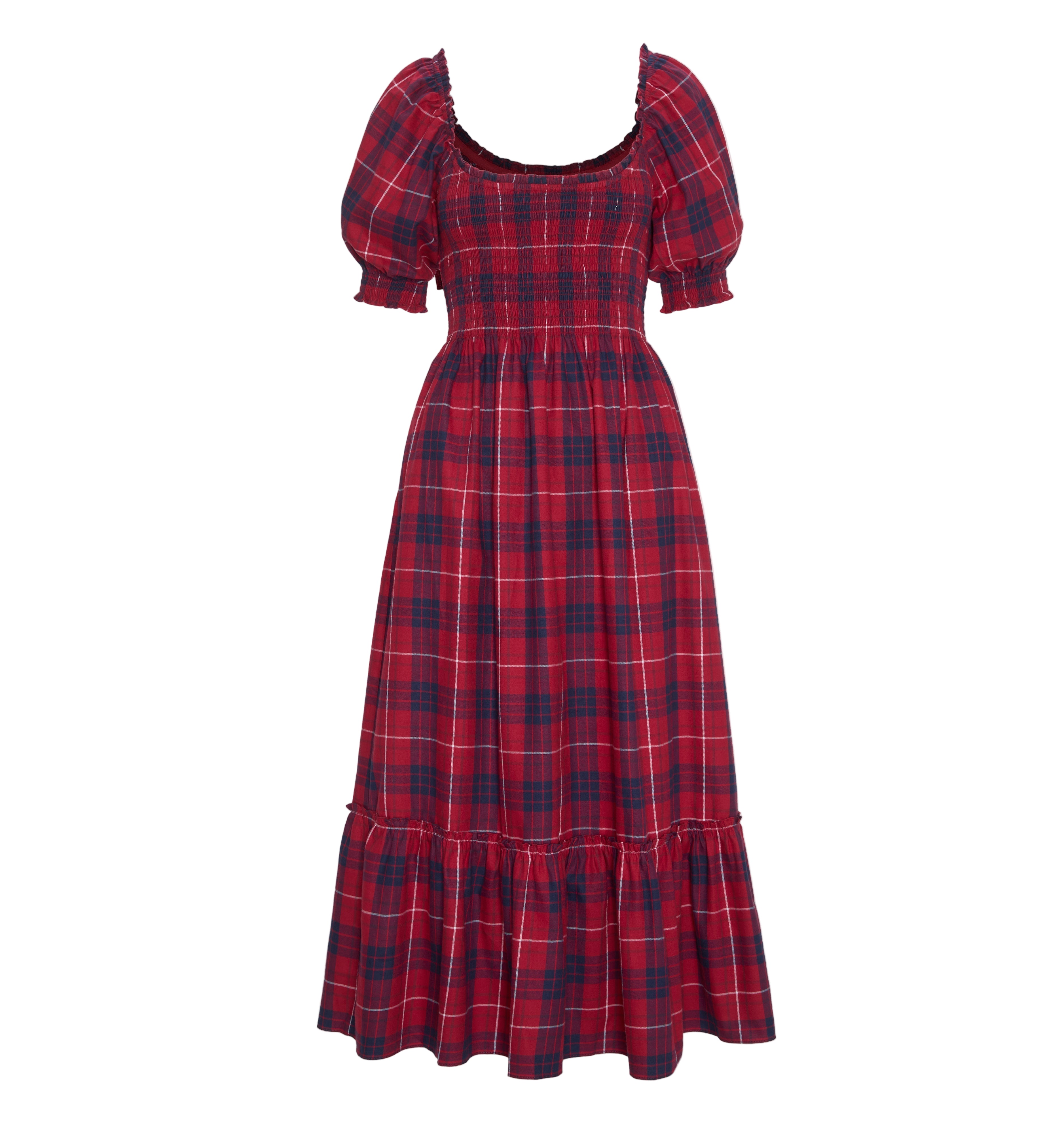 The Louisa Nap Dress in Cherry Tartan