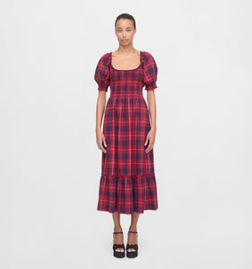 The Louisa Nap Dress in Cherry Tartan