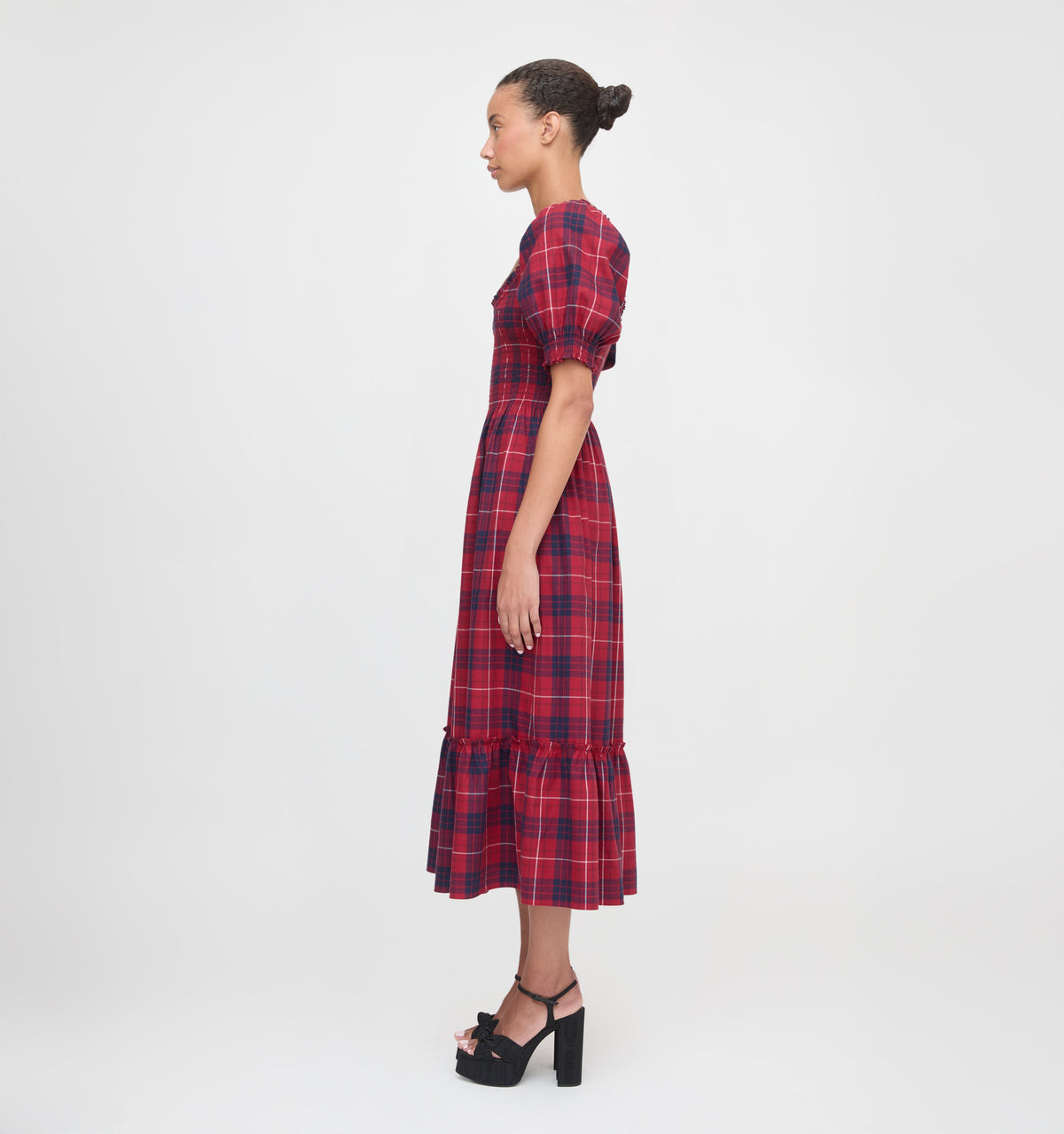 The Louisa Nap Dress in Cherry Tartan