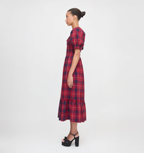 The Louisa Nap Dress in Cherry Tartan