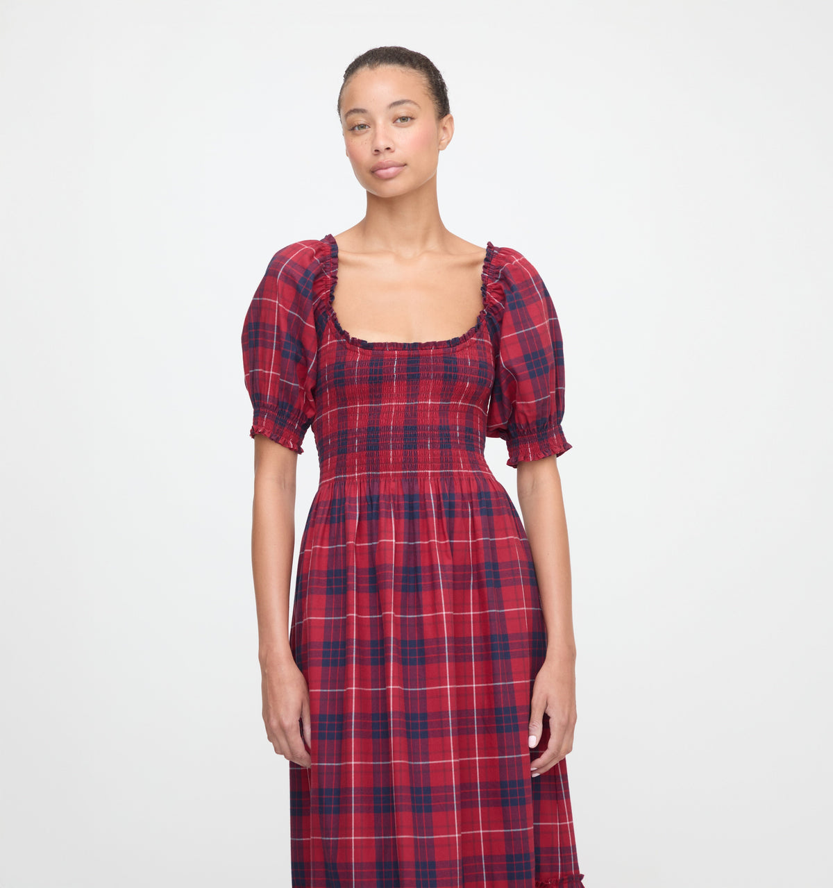 The Louisa Nap Dress in Cherry Tartan