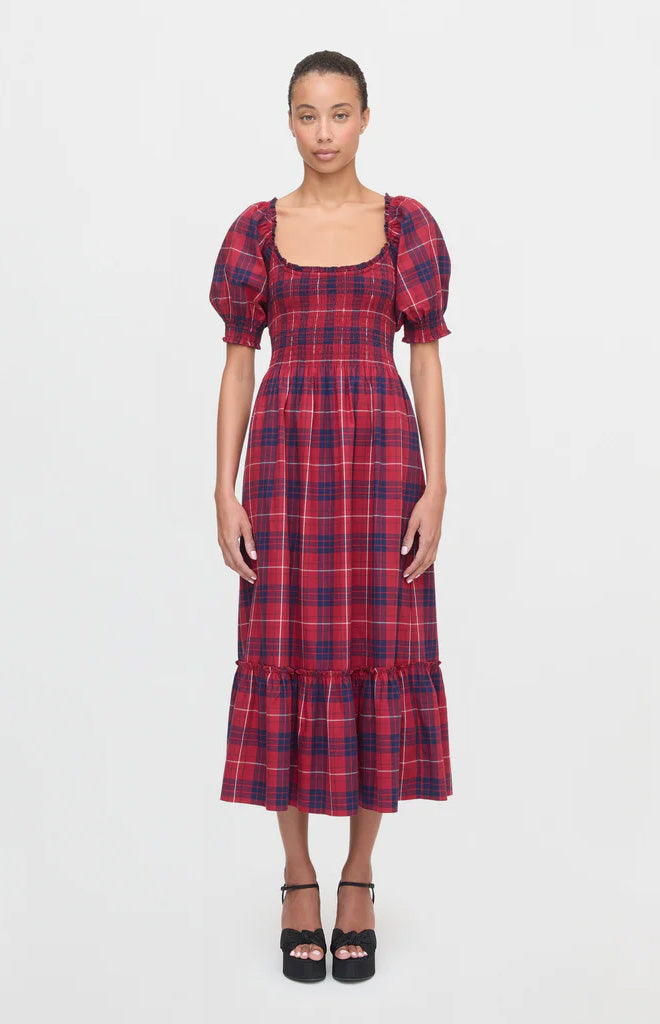 The Louisa Nap Dress in Cherry Tartan