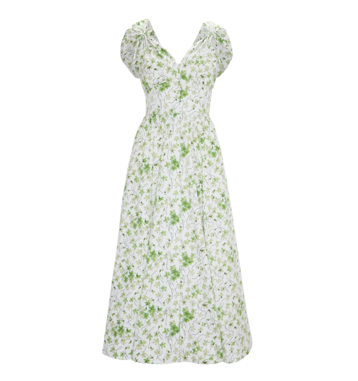 The Lucille Dress in Green Sweet Peas