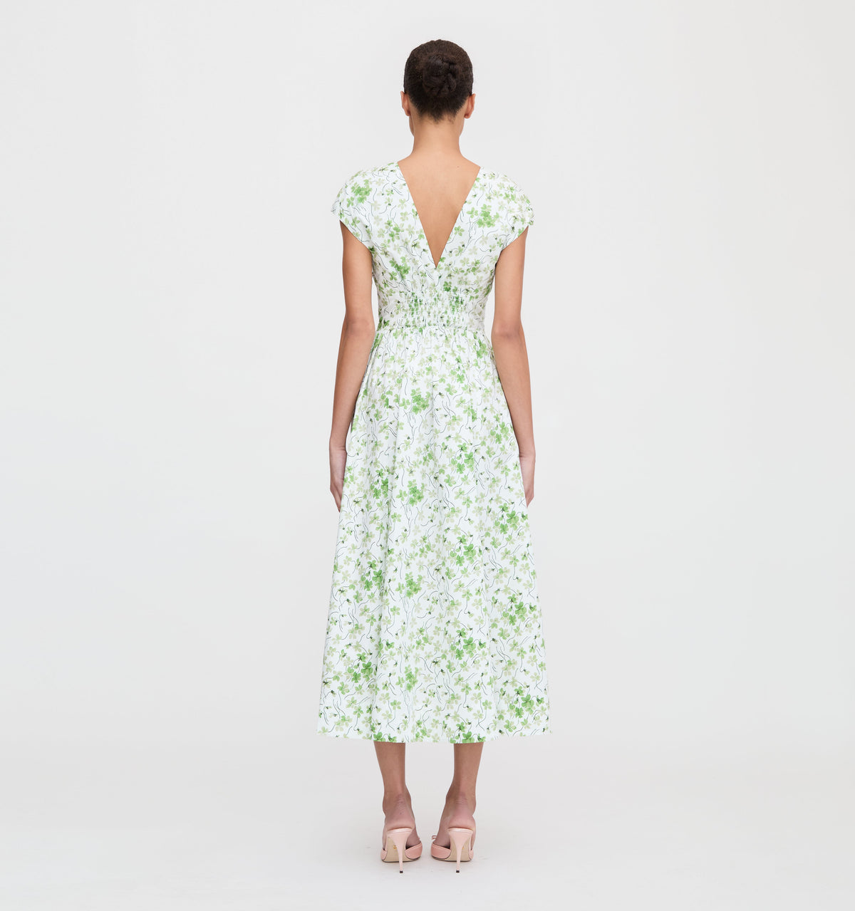The Lucille Dress in Green Sweet Peas