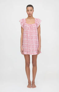 The Lucinda Nightgown in Patchwork Doily Heart White