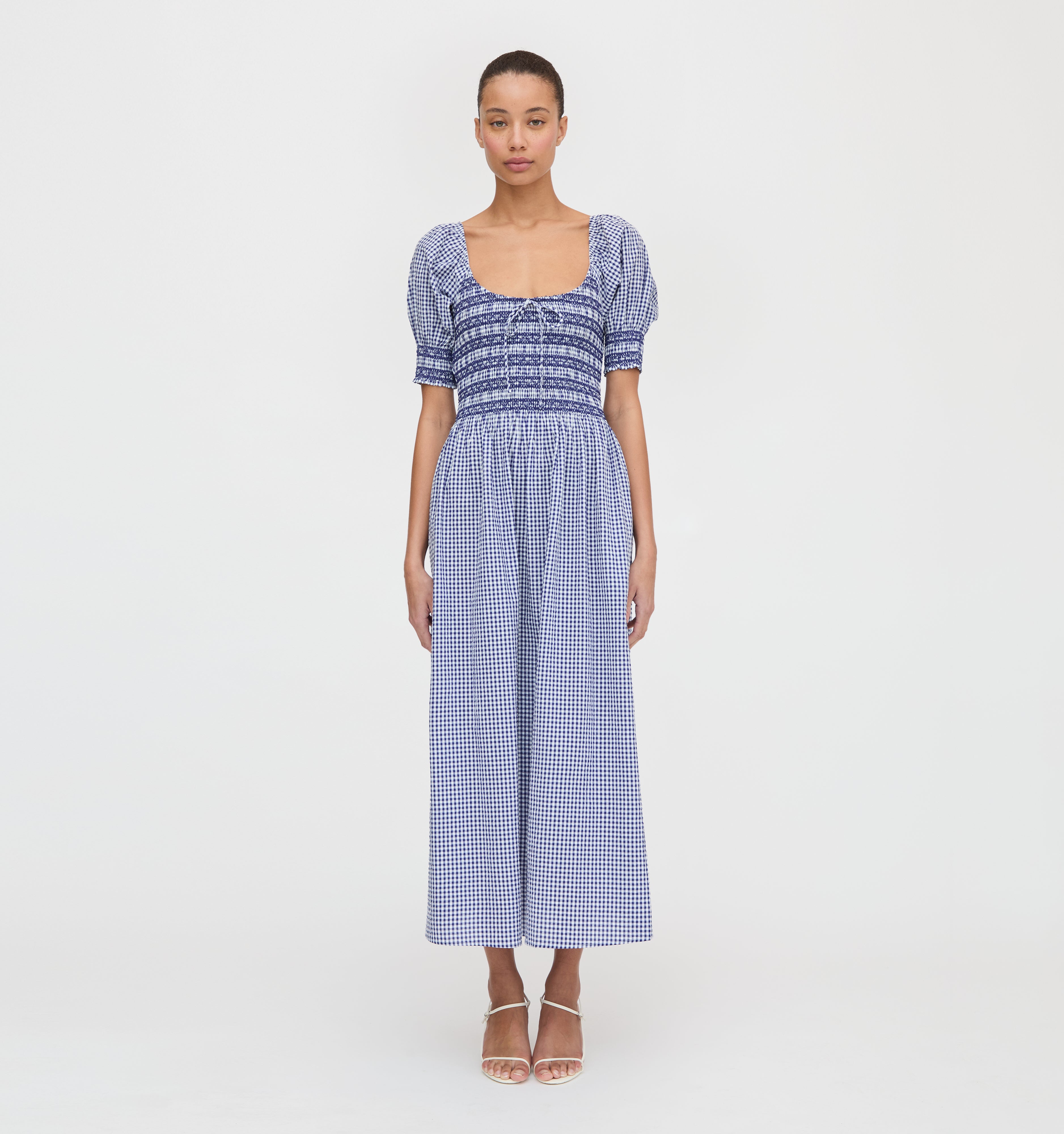 The Madeline Nap Dress in Navy Gingham
