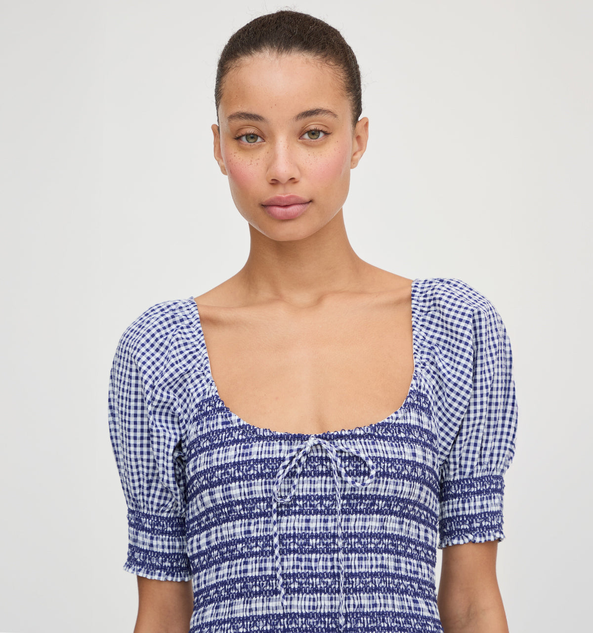 The Madeline Nap Dress in Navy Gingham
