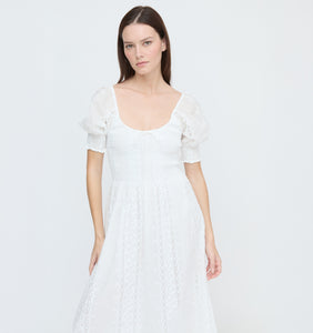 The Madeline Nap Dress - White Broderie Voile