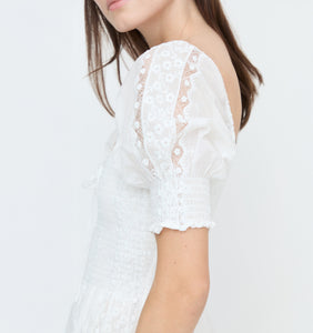 The Madeline Nap Dress - White Broderie Voile